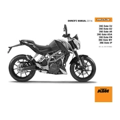 KTM Duke 390 AR 2014 Motorcycle manual cover