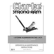 Clarke 7623201 CTJ1800AB 1.8 Tonne Aluminium Racing Jack manual cover