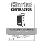 Clarke 6470613 IDH70L 70L Industrial Dehumidifier manual cover