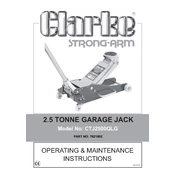 Clarke 7621802 CTJ2500QLG 2.5 Tonne Garage Jack manual cover