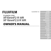 Fujifilm X-Mount Prime XF16mmF2.8 R WR Lens manual cover