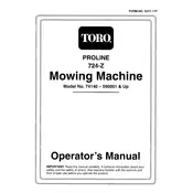 Toro ProLine 724-Z 74140 Tractor manual cover