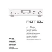 Rotel A11 Amplifier manual cover