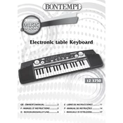 Bontempi 12 3750 Electronic Table Keyboard manual cover