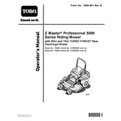 Toro Z Master Turbo Force 5000 Series 74942 Mower manual cover