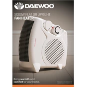 Daewoo 2000W Flat or Upright Fan Heater HEA1139 Heater manual cover