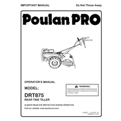 Poulan Pro DRT875 Tiller manual cover