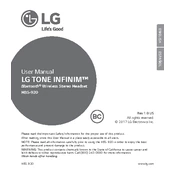 LG TONE Infinim HBS-920 Black Headset manual cover