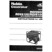 Subaru Robin RGV2800 Generator manual cover