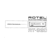 Rotel RT-320 Tuner manual cover