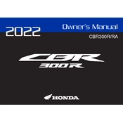 Honda CBR300R 2022 Motorcycle manual cover