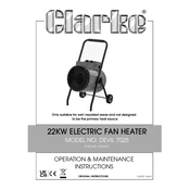 Clarke 6925457 Devil 7025 22KW Electric Fan Heater manual cover