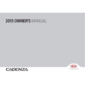 Kia Cadenza 2015 Sedan manual cover