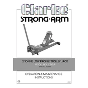 Clarke 7623050 CTJ2LP 2 Tonne Low Profile Trolley Jack manual cover