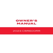 Honda CBR600RR 2023 Motorcycle manual cover