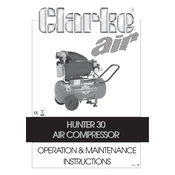 Clarke 2225407 Hunter 30 Air Compressor manual cover