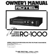 Rotel RC-1000 Amplifier manual cover