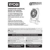 Ryobi P3300 Fan manual cover