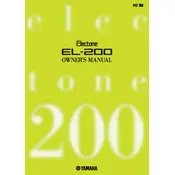 Yamaha Electone EL-200 Keyboard manual cover