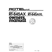 Rotel RT-845AX Tuner manual cover