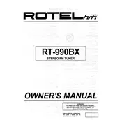 Rotel RT-990BX Tuner manual cover