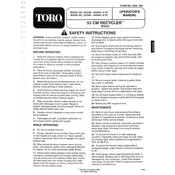 Toro Recycler 53-cm 20764B Mower manual cover