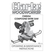 Clarke 6500785 CMS254 Compound Mitre Saw manual cover