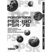 Yamaha PSR-78 Keyboard manual cover