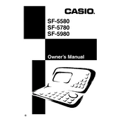 Casio SF5580 Digital Diary manual cover