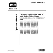 Toro Z Master 6000 Series 78926 Mower manual cover