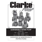 Clarke 7230540 CSE1 Submersible Water Pump manual cover