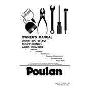 Poulan Pro 271150 Tractor manual cover