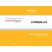 Toyota Corolla Navigation 2009 Sedan manual cover