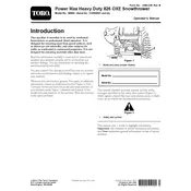 Toro Power Clear 826OXE 38800 Snow Thrower manual cover