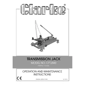 Clarke 7612635 CFTJ500 Transmission Jack manual cover