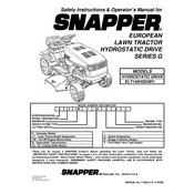 Snapper Series G ELT145H33GBV Tractor manual cover