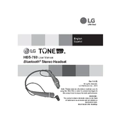 LG TONE Pro HBS-760 Gold Headset manual cover