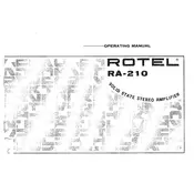 Rotel RA-210 Amplifier manual cover