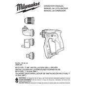 Milwaukee M12 Fuel 2505-20 Drill manual cover