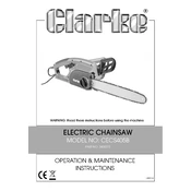 Clarke 3402072 CECS405B Electric Chainsaw manual cover