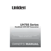 Uniden UH785 Series Transceiver manual cover