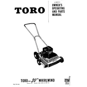 Toro Whirlwind 20-inch 23016 Mower manual cover