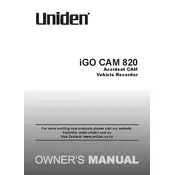 Uniden iGO CAM 820 Recorder manual cover