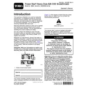 Toro Power Clear 826OXE 38805 Snow Thrower manual cover