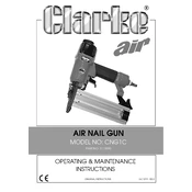 Clarke 3110390 CNG1C Air Nail Gun manual cover