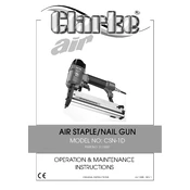 Clarke 3110387 CSN-1D Air Staple Nail Gun manual cover