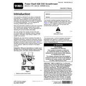 Toro Power Max 826 OXE 37797 Snow Thrower manual cover