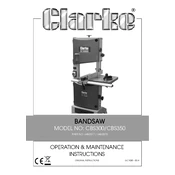 Clarke 6460077 CBS300 Bandsaw manual cover