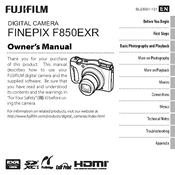 Fujifilm FinePix F850EXR Camera manual cover