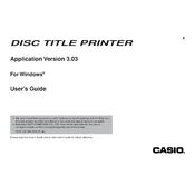 Casio Disc Title Printer Ver.3.03 Printer manual cover